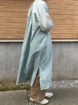 「earth music&ecology（アースミュージックアンドエコロジー）のエンブロイダリー刺繍ワンピース ＊（ワンピース）」を使った、kiyoukoさん（レディース・168cm）の春コーディネート