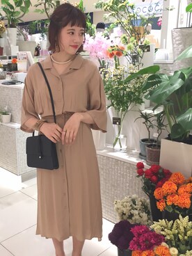 「スプリングSENSEOFPLACE」｜「アイテム（ワンピース/ドレス）」を使った、karinさん（レディース・163cm）の春コーディネート