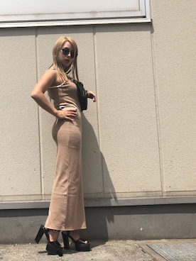 「ENVYM（アンビー）のＺＩＰ ＷＡＩＳＴ ＢＡＧ（ボディバッグ/ウエストポーチ）」を使った、Kahoyanさん（レディース・150cm）の夏コーディネート