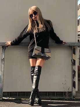 「ツイードパンツ」｜「アイテム（ワンピース/ドレス）」を使った、Kahoyanさん（レディース・150cm）の秋コーディネート