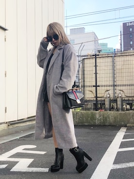 「ENVYM（アンビー）のアイテム（チェスターコート）」を使った、Kahoyanさん（レディース・150cm）の秋コーディネート
