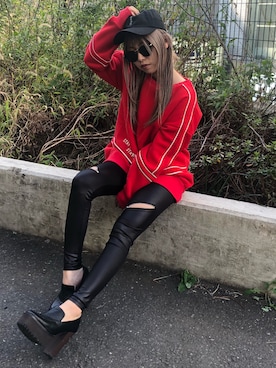 「ENVYM（アンビー）のアイテム（帽子）」を使った、Kahoyanさん（レディース・150cm）の冬コーディネート