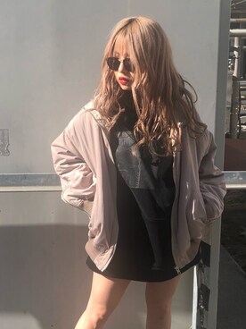 「ENVYM（アンビー）のアイテム（ブルゾン）」を使った、Kahoyanさん（レディース・150cm）の冬コーディネート