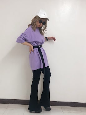 「ENVYM（アンビー）のアイテム（帽子）」を使った、Kahoyanさん（レディース・150cm）の春コーディネート