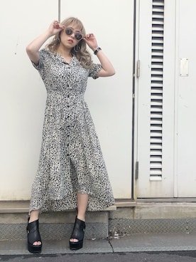 「ENVYM（アンビー）のアイテム（ワンピース/ドレス）」を使った、Kahoyanさん（レディース・150cm）の春コーディネート