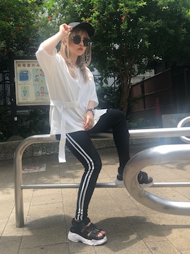 「ENVYM（アンビー）のアイテム（帽子）」を使った、Kahoyanさん（レディース・150cm）の夏コーディネート