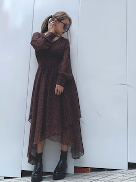 「ENVYM（アンビー）のアイテム（ワンピース/ドレス）」を使った、Kahoyanさん（レディース・150cm）の秋コーディネート