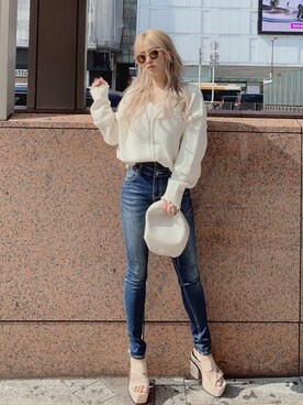 「ENVYM（アンビー）のアイテム（帽子）」を使った、Kahoyanさん（レディース・150cm）の冬コーディネート