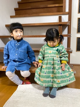 「Petit jam（プチジャム）のアイテム」を使った、ｍａｍｅ＊さん（キッズ・90cm）の冬コーディネート
