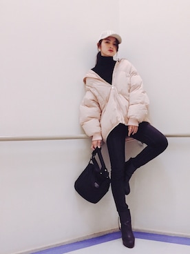 「HOTPING（ホッピン）のアイテム（ジャケット/アウター）」を使った、七瀬みなみさん（レディース・168cm）の冬コーディネート