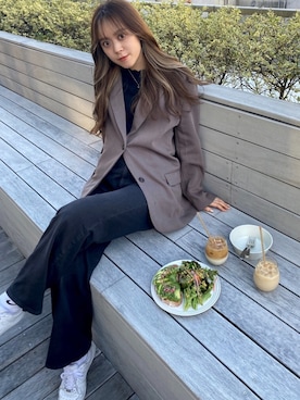 「STYLENANDA（スタイルナンダ）のアイテム（ジャケット/アウター）」を使った、miyuさん（レディース・159cm）の秋コーディネート