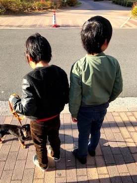 「ZARA KIDSのアイテム（ブルゾン）」を使った、Shota Inatani Hachiさん（メンズ・183cm）の冬コーディネート