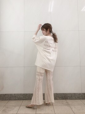 「レースパンツ」｜「アイテム（財布/小物）」を使った、tomohaさん（レディース・156cm）の春コーディネート