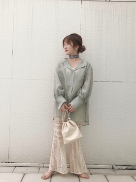 「レースパンツ」｜「アイテム（財布/小物）」を使った、tomohaさん（レディース・156cm）の春コーディネート