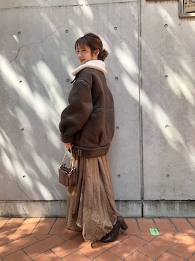 「Chico（チコ）のアイテム（ムートンコート）」を使った、tomohaさん（レディース・156cm）の夏コーディネート