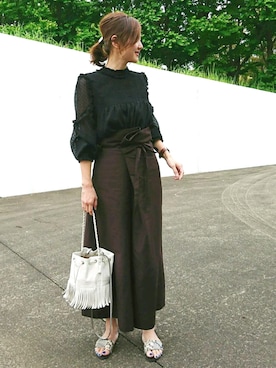 「ZARA（ザラ）のアイテム（サンダル）」を使った、JUNKOさん（レディース・162cm）の春コーディネート