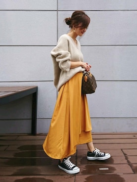 JUNKOさんの「ローゲージラウンドシルエットプルオーバー◆（IENA）」を使ったコーディネート