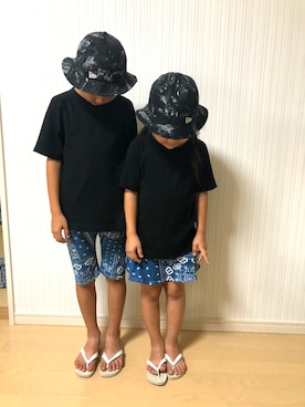 「アイテム（ビーチサンダル）」を使った、まーこさん（キッズ・130cm）の夏コーディネート