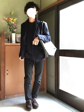 「スエードシューズ」｜「アイテム（ブーツ）」を使った、HIROさん（メンズ・159cm）の冬コーディネート