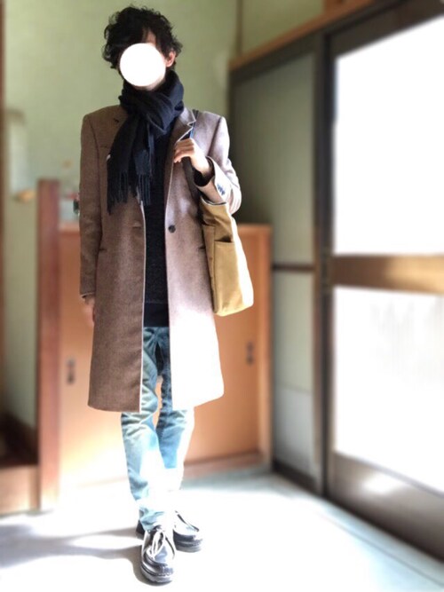 美品✨️ジョンローレンスサリバン × ジョンストンズ チェスターコート 日本製 WOOL MELTON CHESTERFIELD COAT（チェスターコート）｜JOHN
