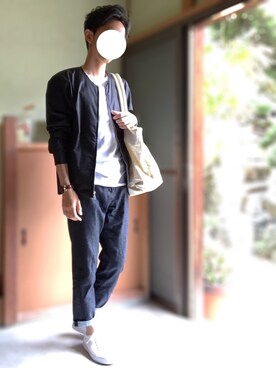 「FACTOTUM（ファクトタム）のアイテム（ブルゾン）」を使った、HIROさん（メンズ・159cm）の春コーディネート