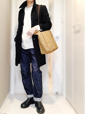 「AAA（トリプルエー）のアイテム（パンツ）」を使った、HIROさん（メンズ・159cm）の春コーディネート