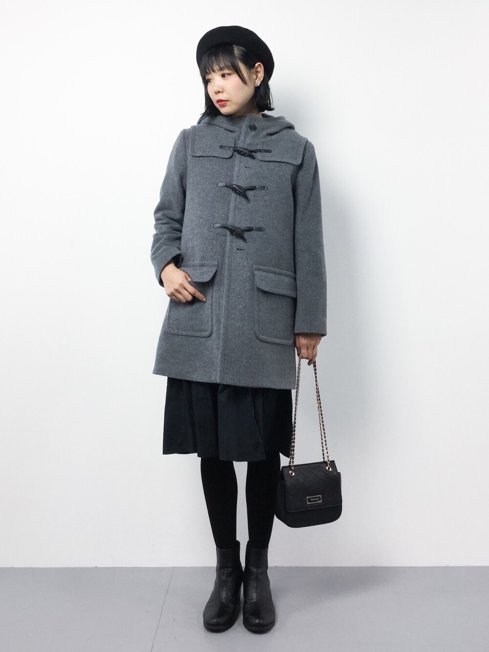 JAMES ファッション INEDアンゴラ混ロングダッフルコート