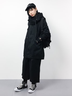 「FELLINI（フェリーニ）のアイテム（モッズコート）」を使った、ambiさん（レディース・160cm）の冬コーディネート