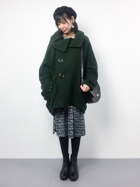 「mercibeaucoup,（メルシーボークー）のアイテム（ピーコート）」を使った、ambiさん（レディース・160cm）の冬コーディネート