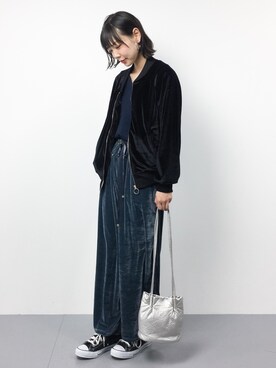 「VENCEEXCHANGE（ヴァンスエクスチェンジ）のアイテム（ブルゾン）」を使った、ambiさん（レディース・160cm）の冬コーディネート