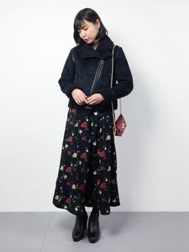 「SLY（スライ）のアイテム（その他アウター）」を使った、ambiさん（レディース・160cm）の冬コーディネート