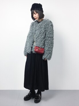 「SLY（スライ）のアイテム（その他アウター）」を使った、ambiさん（レディース・160cm）の冬コーディネート