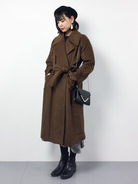 「RANDA（ランダ）のアイテム（ジャケット/アウター）」を使った、ambiさん（レディース・160cm）の冬コーディネート