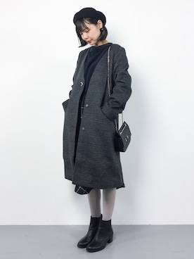 「amelier MAJESTIC LEGON（アメリエルマジェスティックレゴン）のアイテム（ジャケット/アウター）」を使った、ambiさん（レディース・160cm）の冬コーディネート