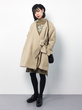 「RANDA（ランダ）のアイテム（ジャケット/アウター）」を使った、ambiさん（レディース・160cm）の冬コーディネート