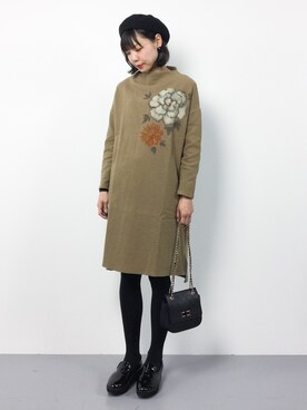 「ふりふ（フリフ）のアイテム（ワンピース）」を使った、ambiさん（レディース・160cm）の冬コーディネート