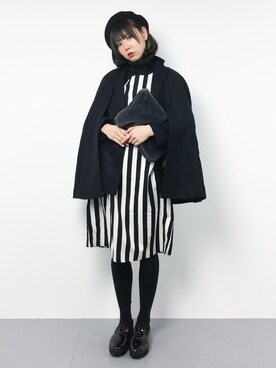 「antiqua（アンティカ）のアイテム（その他アウター）」を使った、ambiさん（レディース・160cm）の冬コーディネート