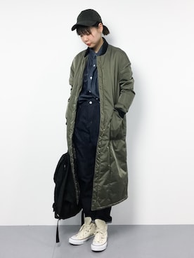 「UNITED ARROWS（ユナイテッドアローズ）のアイテム（MA-1）」を使った、ambiさん（レディース・160cm）の冬コーディネート