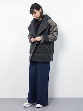「RAY CASSIN（レイカズン）のアイテム（ブルゾン）」を使った、ambiさん（レディース・160cm）の冬コーディネート