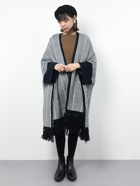 「BLISS POINT（ブリスポイント）のアイテム（その他アウター）」を使った、ambiさん（レディース・160cm）の冬コーディネート