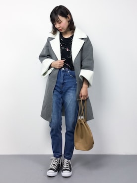「ANAP（アナップ）のアイテム（その他アウター）」を使った、ambiさん（レディース・160cm）の冬コーディネート