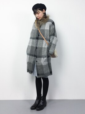 「Bou Jeloud（ブージュルード）のアイテム（その他アウター）」を使った、ambiさん（レディース・160cm）の冬コーディネート