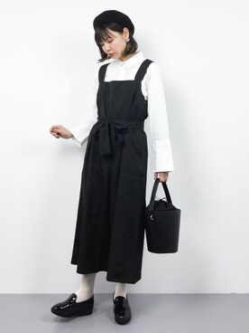 「merlot plus（メルロープリュス）のアイテム（オールインワン・サロペット）」を使った、ambiさん（レディース・160cm）の冬コーディネート
