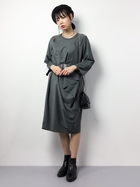 「ASTRAET（アストラット）のアイテム（ワンピース/ドレス）」を使った、ambiさん（レディース・160cm）の冬コーディネート