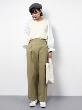 「chambre de charme（シャンブルドゥシャーム）のアイテム（パンツ）」を使った、ambiさん（レディース・160cm）の冬コーディネート