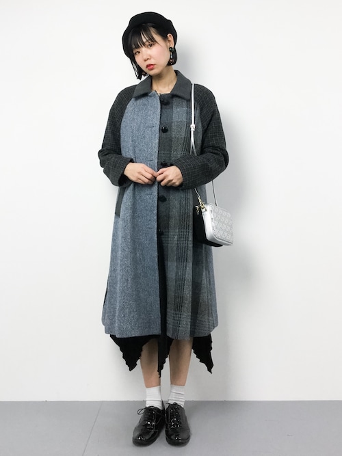 nesessaire（ネセセア）の「ハリスツイードパッチワークコート（ステン