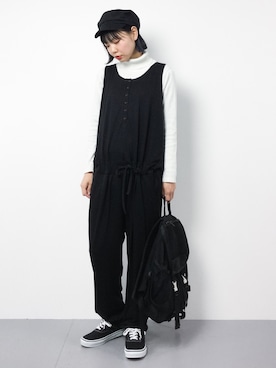 「n'OrLABEL（ノアールレーベル）のアイテム（オールインワン・サロペット）」を使った、ambiさん（レディース・160cm）の冬コーディネート