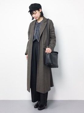 「DRWCYS（ドロシーズ）のアイテム（チェスターコート）」を使った、ambiさん（レディース・160cm）の冬コーディネート