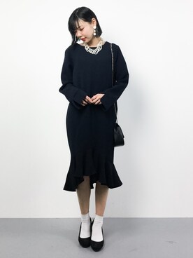 「marjour（マージュール）のアイテム（ワンピース）」を使った、ambiさん（レディース・160cm）の冬コーディネート