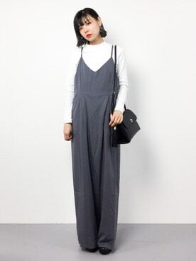 「KBF+（ケービーエフプラス）のアイテム（つなぎ/オールインワン）」を使った、ambiさん（レディース・160cm）の春コーディネート